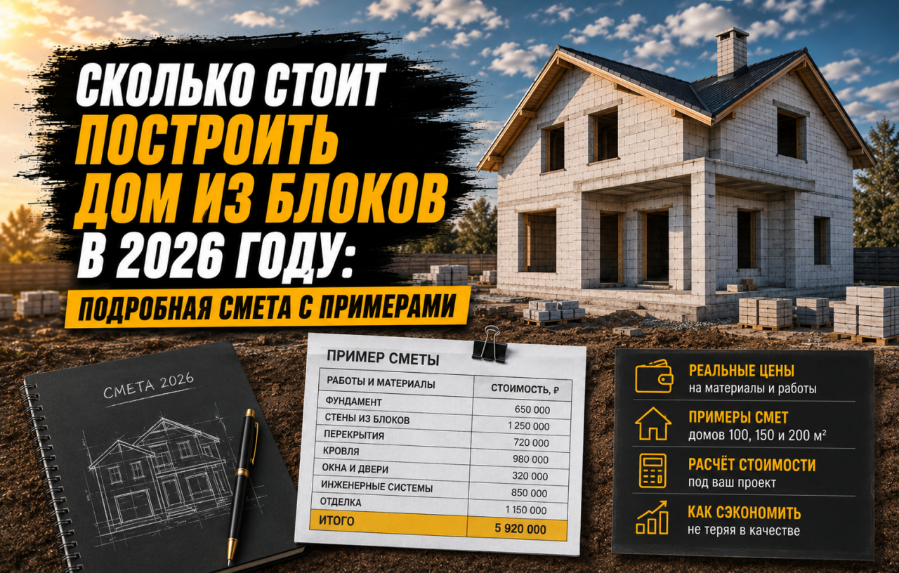 Сколько стоит построить дом из блоков в 2026 году: подробная смета с примерами