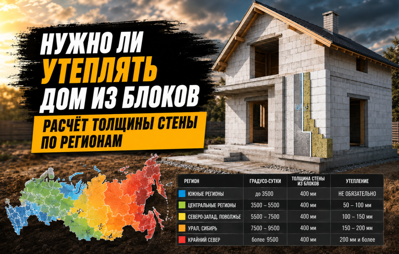 Нужно ли утеплять дом из блоков. Расчёт для газобетона, керамзитобетона и керамоблока
