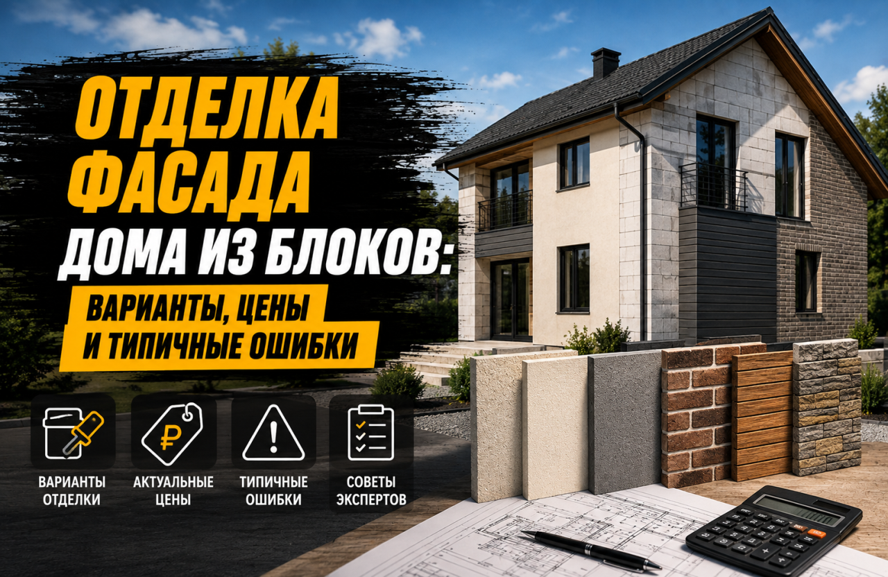 Отделка фасада дома из блоков: варианты, цены и типичные ошибки