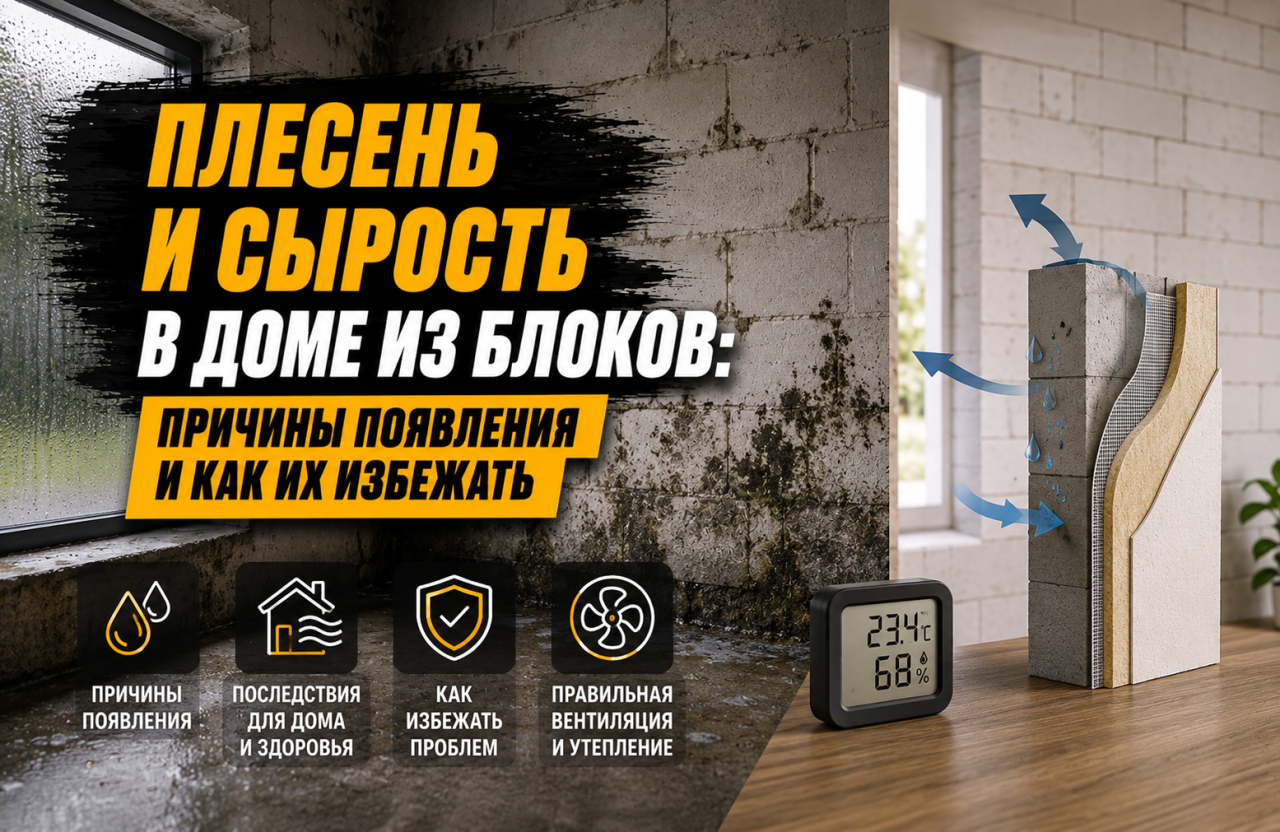 Плесень и сырость в доме из блоков: причины появления и как их избежать