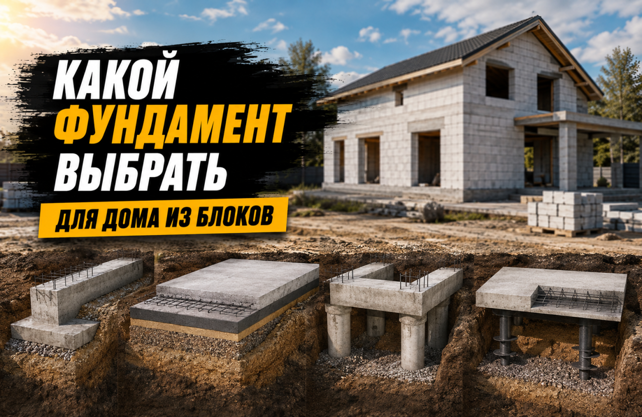Какой фундамент выбрать для дома из блоков. Лента, плита или сваи